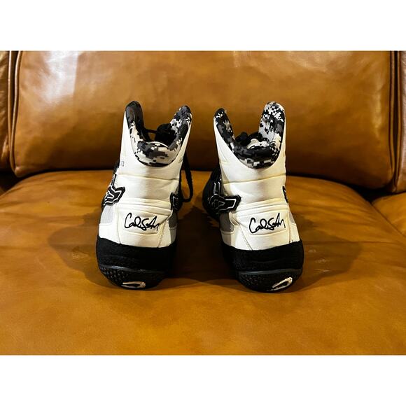 ASICS Cael V7.0 J605Y Lace-Up Boxing Wrestling Shoes Black/White Men's 9.5 - Picture 5 of 7